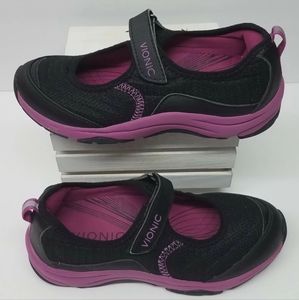Vionic 334 Sunset Women’s Size 5 Black Purple Adjustable Strap Mary Jane Shoes